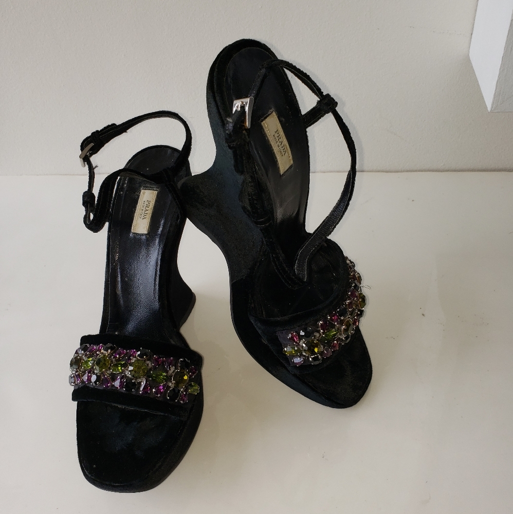 PRADA velvet heels